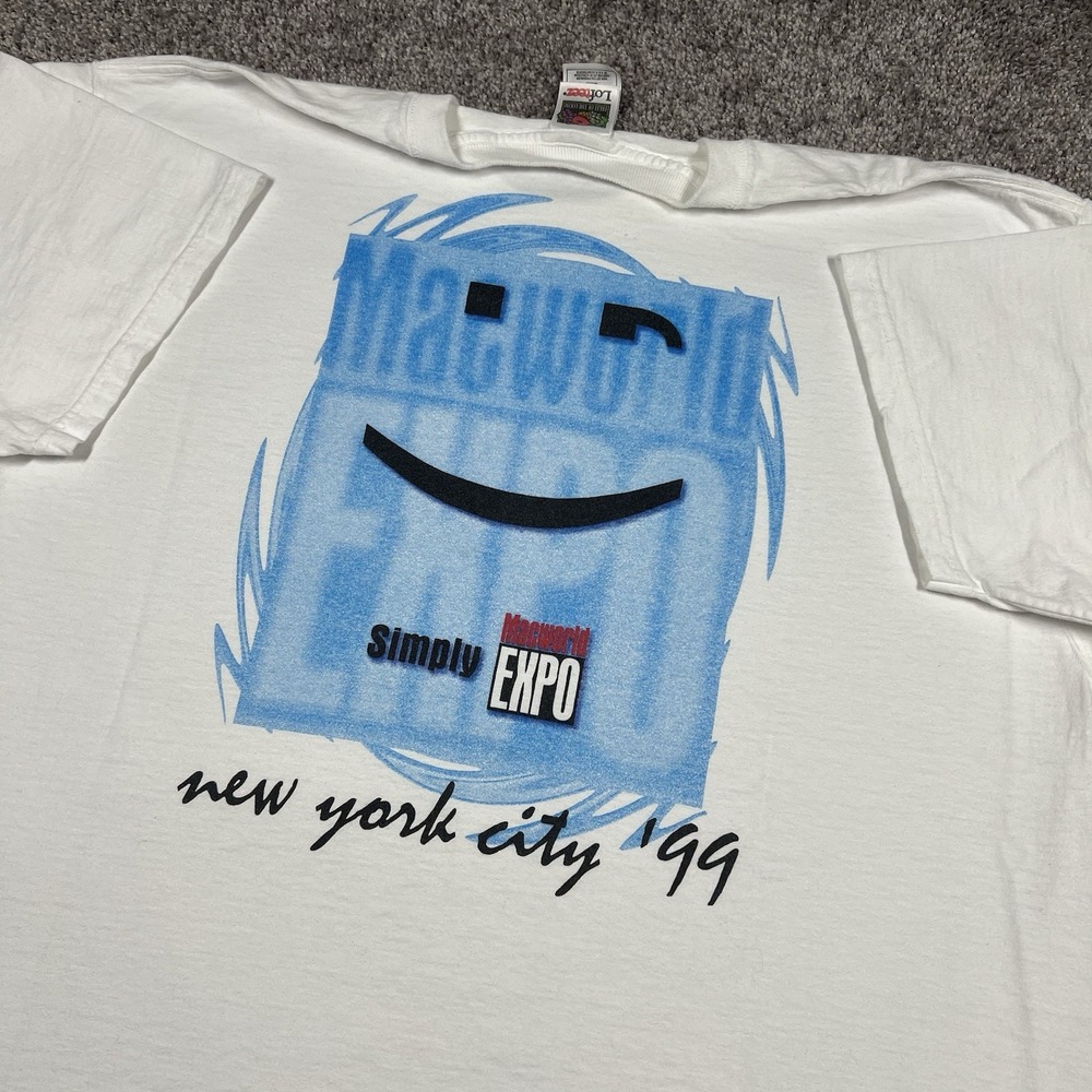 Vintage 1999 Mac World Expo T-Shirt XL New York City Apple Computer Tech Promo